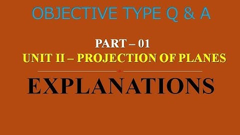 MCQ ON PROJECTION OF PLANES WITH EXPLANATION | UNIT II | EG | Q & A | ASHWIN PRABHU G