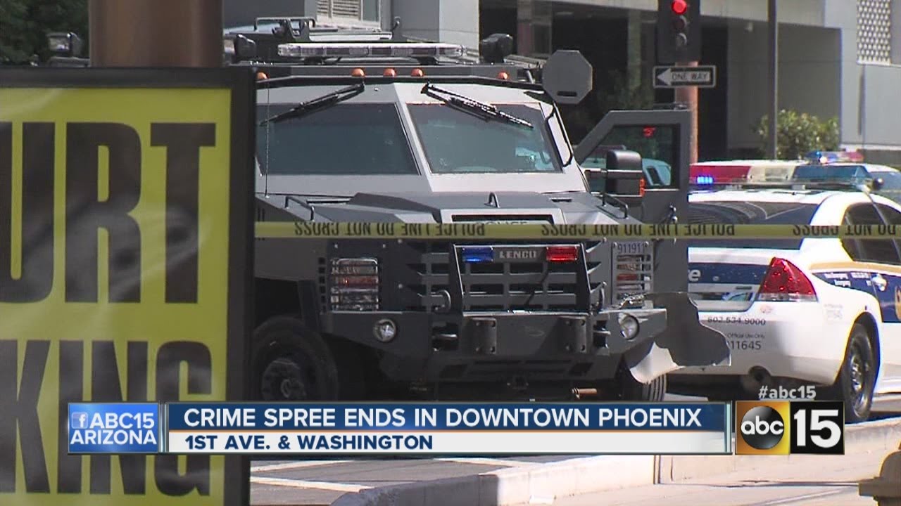 Crime spree ends in downtown Phoenix - YouTube