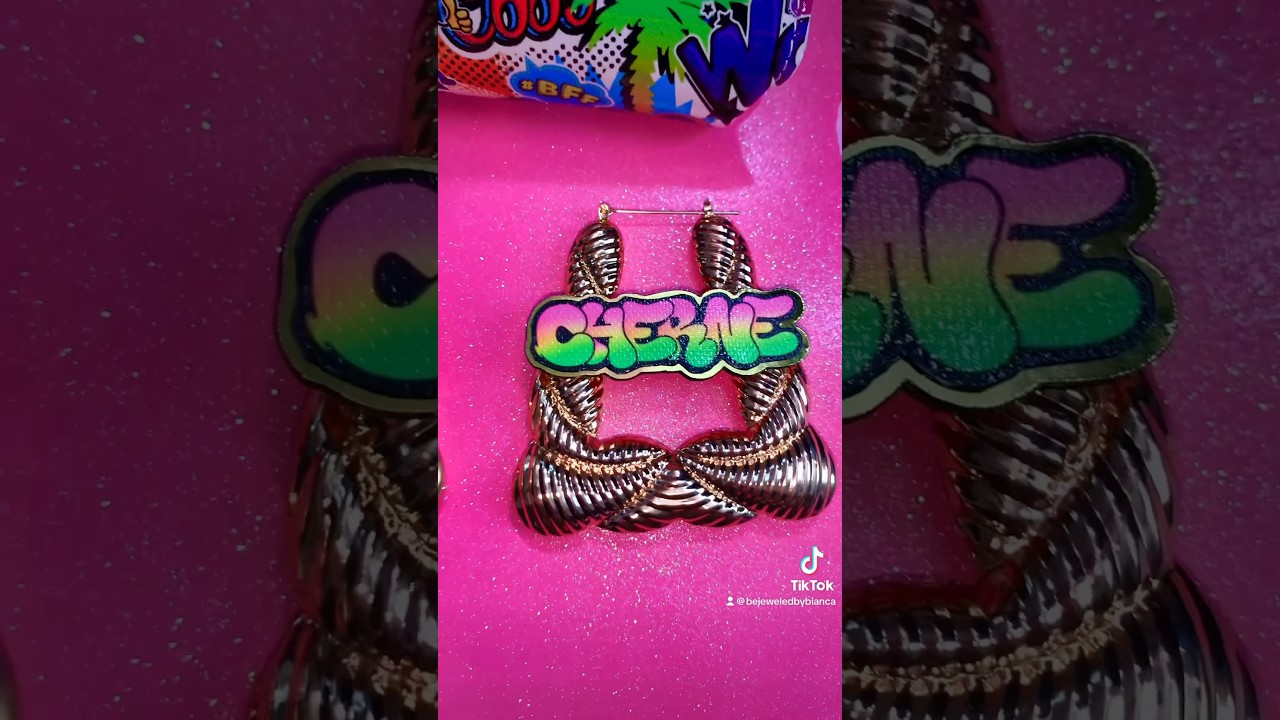 Personalized Graffiti Name Earrings 