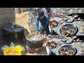 The cooking of the father of the nomadic family at the wedding party#doora#cooking