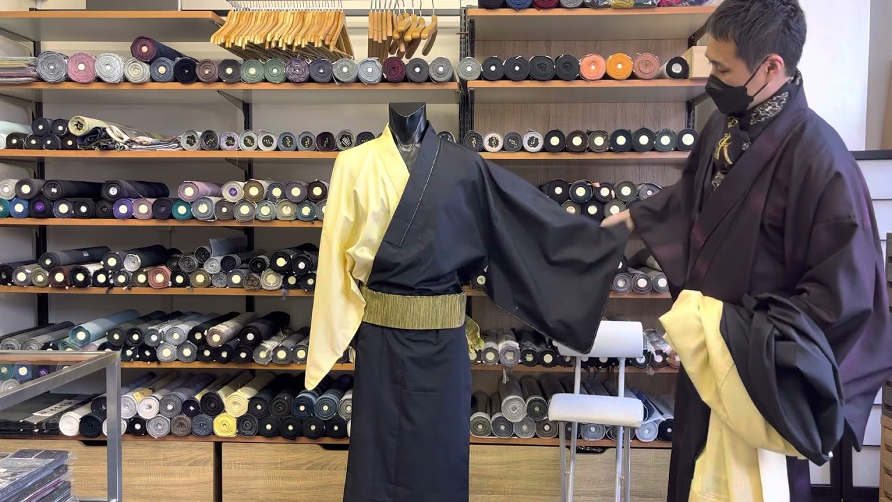 片身替わり着物羽織について、後ろ姿が市松になる!? - YouTube