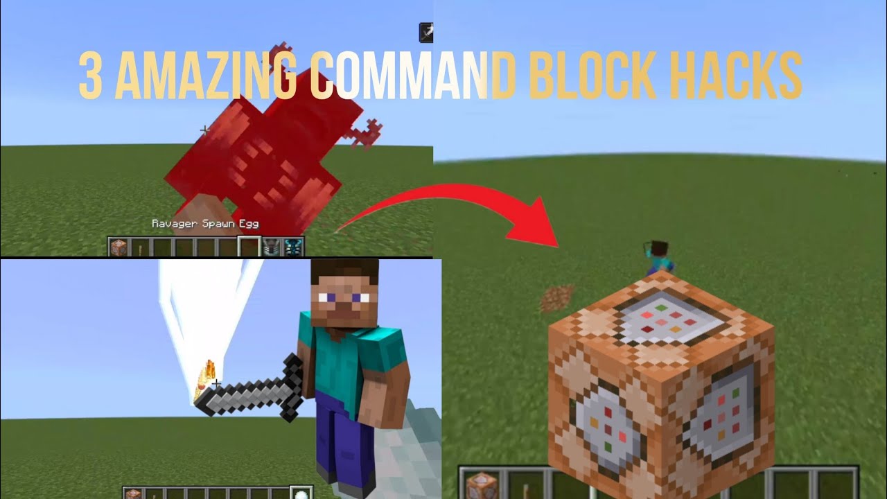 Minecraft 3 amazing command block hacks - YouTube
