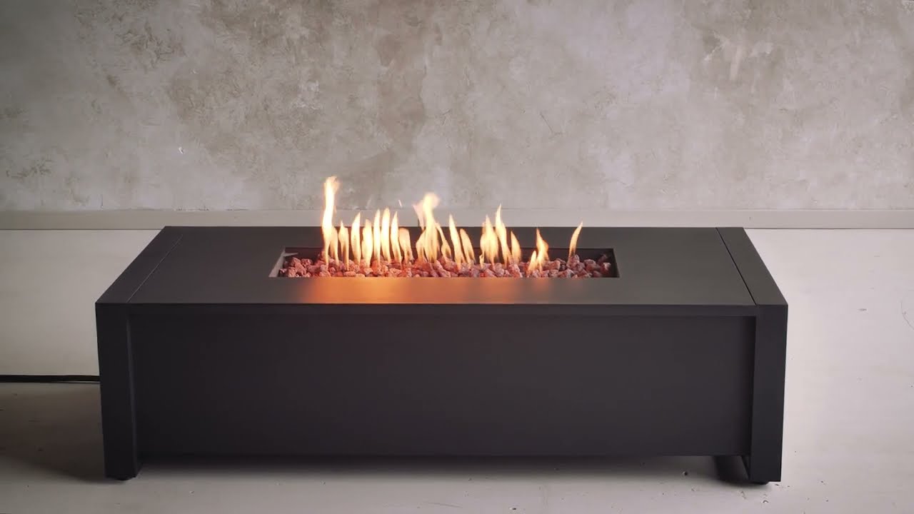 Lafitte 52 Inch Rectangular Cast Aluminum Natural Gas Fire Pit in
