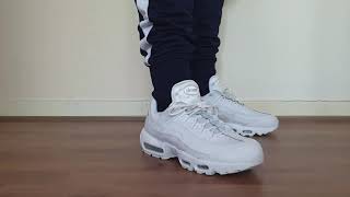 air max 95 black and white on feet