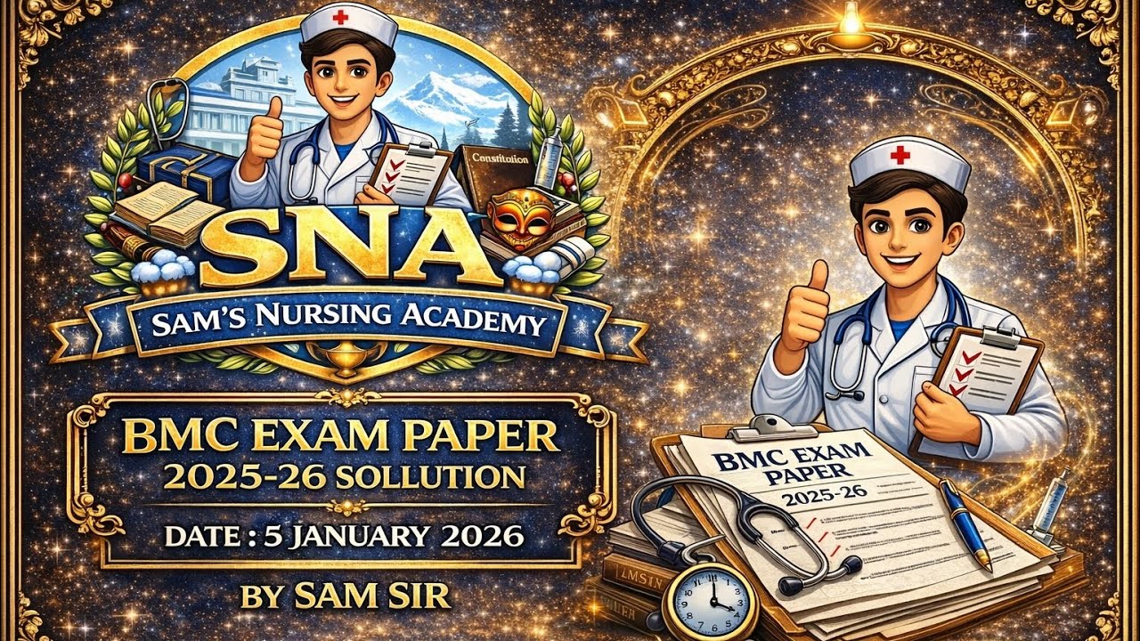 BMC STAFF NURSE :- PAPER SOLUTION ￼