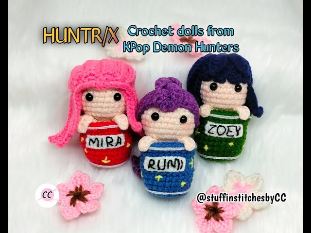 huhu★様　ハンドメイド Amigurumi | HUNTR/X Crochet Dolls from KPop Demon Hunters - YouTube