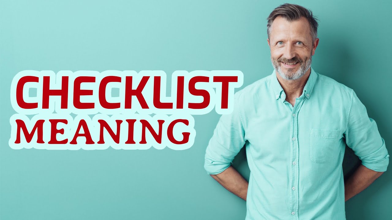 Checklist Def Checklist | Definition of checklist 📖 📖 - YouTube