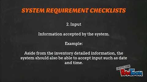 System Requirement Checklists