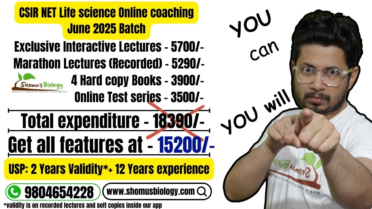 The best csir net life science online coaching by Shomus Biology ...