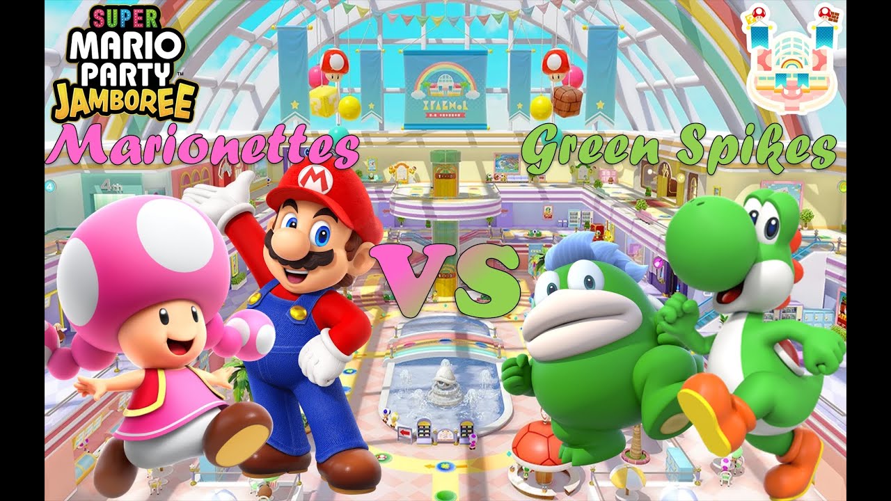Super Mario Party Jamboree   Toadette & Mario vs Yoshi & Spike   Rainbow Galleria