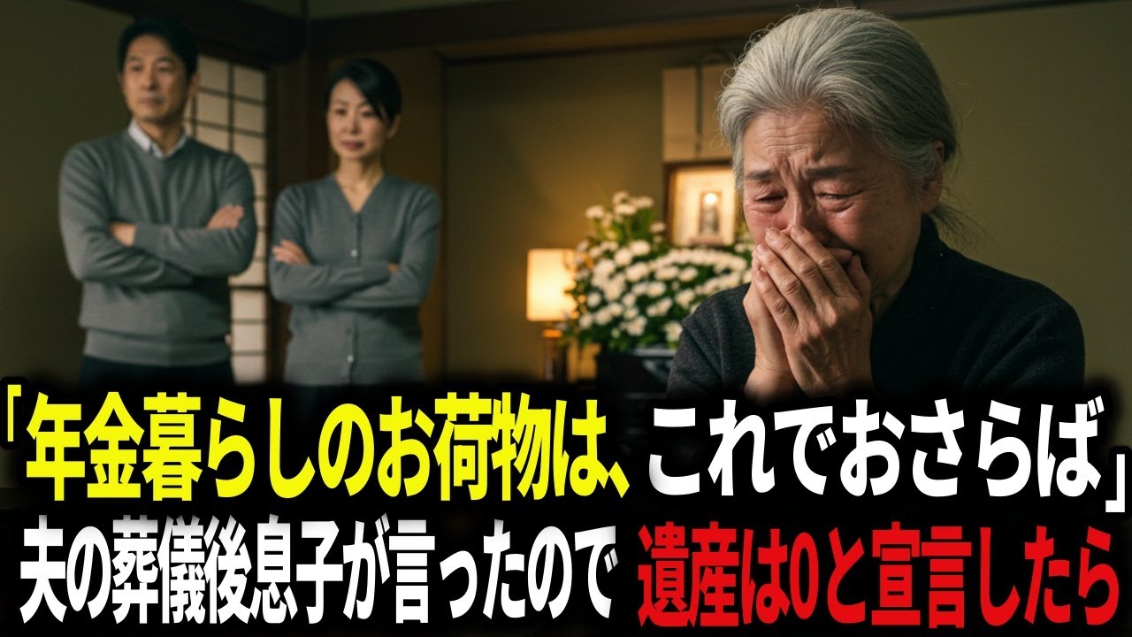 年金暮らしのお荷物は出ていけと夫の葬儀後に息子夫婦に言われたので、即刻立ち去ってやりました