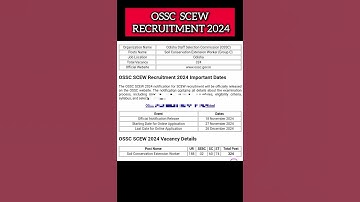 OSSC SCEW RECRUITMENT 2024 🥳 , APPLY NOW #ossc #shorts #job #recruitment #SCEW