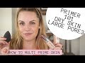 HOW TO MINIMIZE LARGE PORES, TEXTURED SKIN & STILL GLOW || Dry & Large Pore Primer Routine
