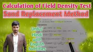 Calculation of Field Density Test in Urdu/Hindi with English Subtitles