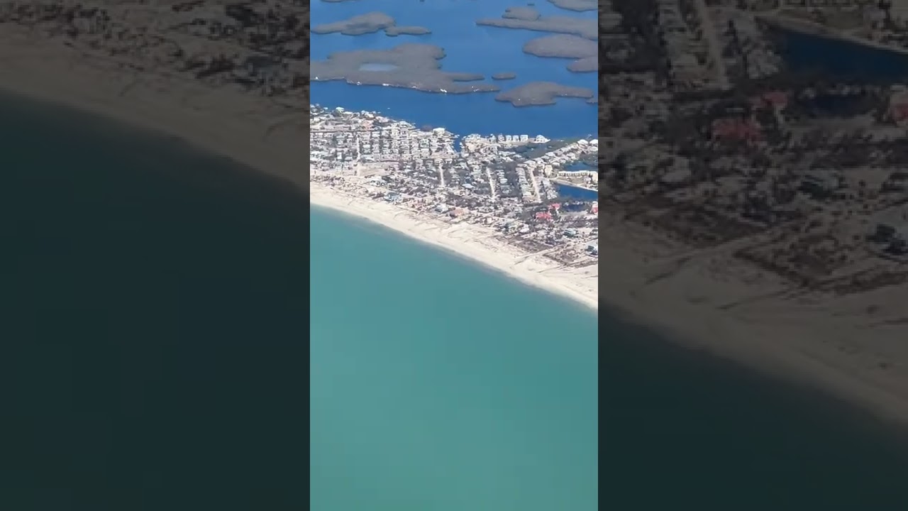 Fort Myers Beach devastation seen from a distance flyover 10/2/2022