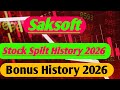 Saksoft Bonus History || Saksoft Stock Spilt 2026
