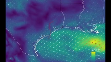 Wind vectors and magnitude from NAM before Imelda