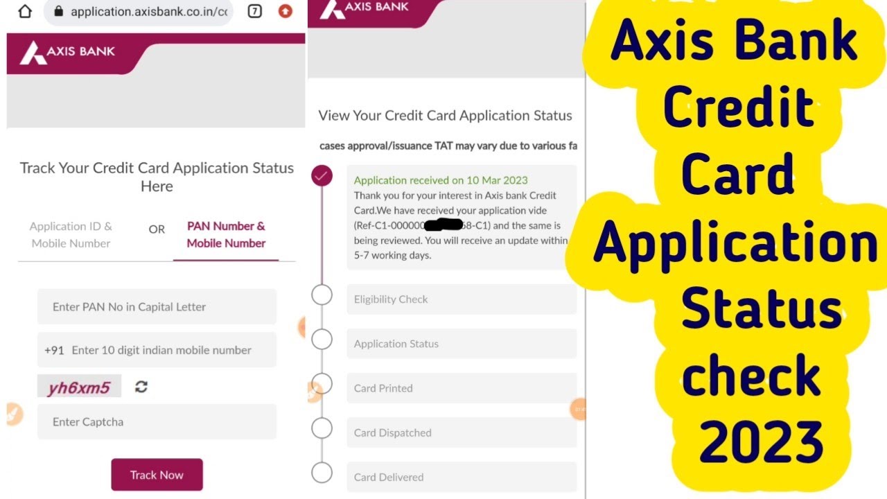 Axis Bank Credit Card Application status check - YouTube