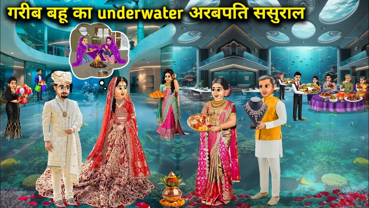 गरीब बहू का अंडरवाटर अरबपति ससुराल || Cartoon Videos||poor daughter in laws underwater billionaire