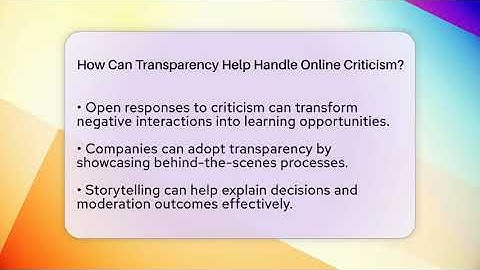 How Can Transparency Help Handle Online Criticism? - Everyday-Networking