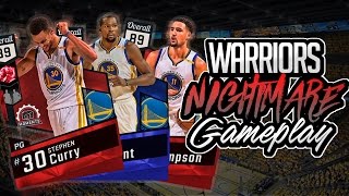 NBA 2K17 MYTEAM GOLDEN STATE WARRIORS NIGHTMARE GAME PLAY! RUBY CURRY RUBY KLAY AND SAPPHIRE DURANT