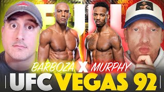 UFC Vegas 92: Barboza vs. Murphy FULL CARD Predictions, Bets & DraftKings