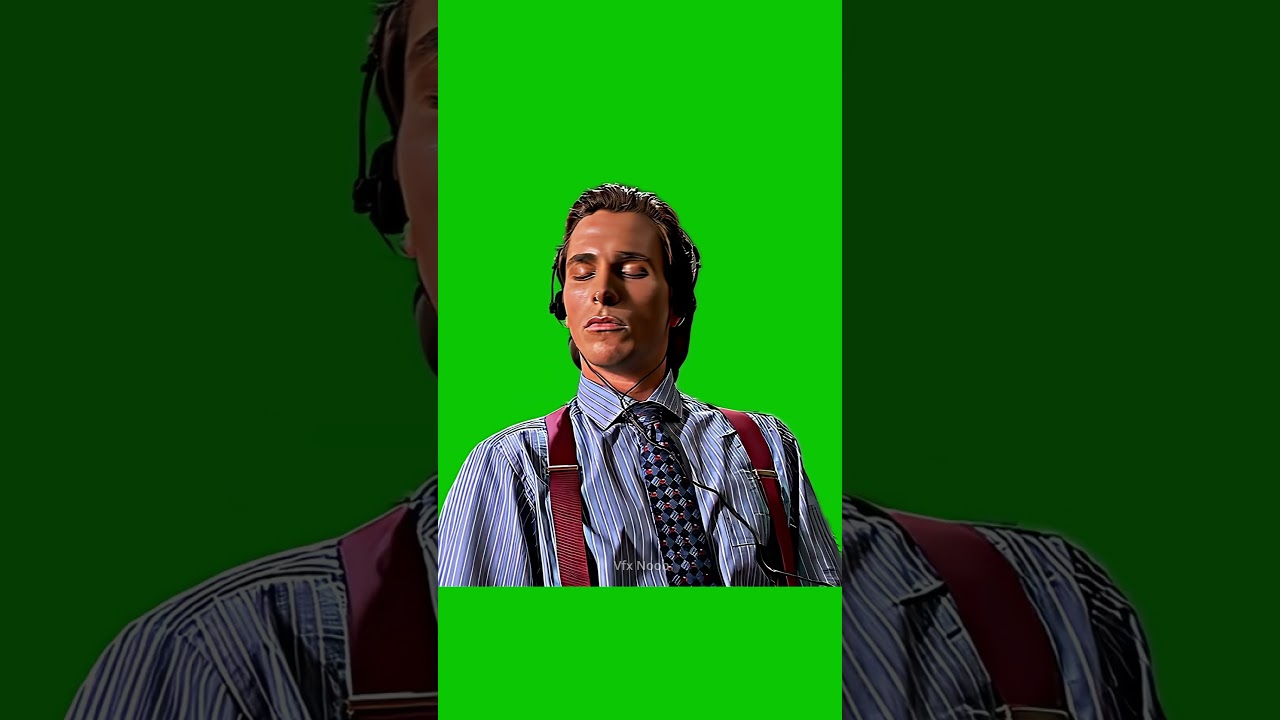 Sigma Male Christian Bale Attitude looks American Psycho Green Screen