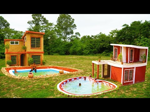 Best 2 Top! How To Build Most Beautiful Mud Villa With Swimming Pool IN 2019