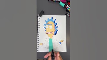 Drawing Rick from Rick and Morty #art #posca #asmr #foryou #shorts