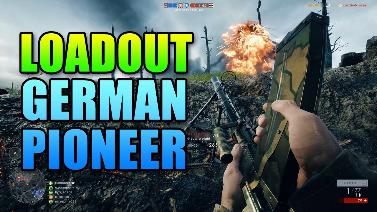 Loadout German Pioneer Elite Infantry | Battlefield 1 Madsen Gameplay