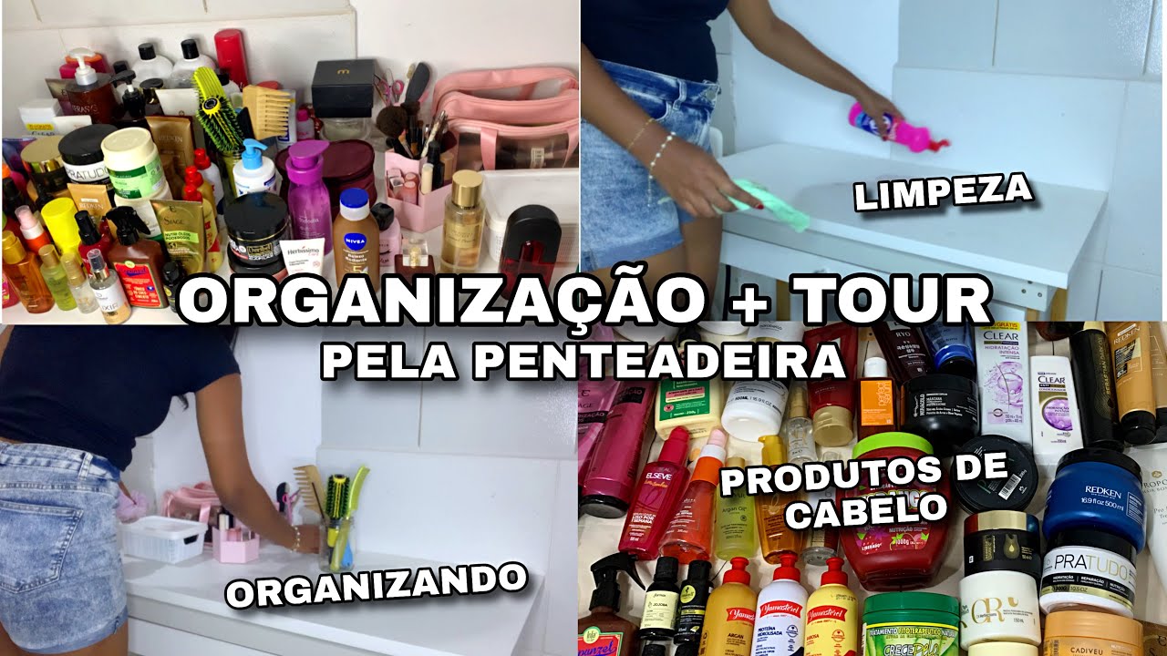 ORGANIZAÇÃO + TOUR DOS MEUS PRODUTOS DE CABELO🥰