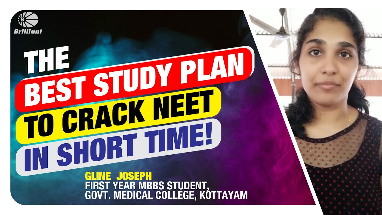 The best study plan to crack NEET in short time | GLINE JOSEPH - YouTube