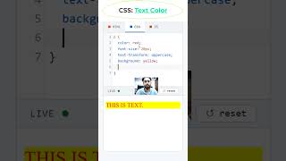 HTML CSS Text Color Font size Background  #htmltutorial #coding