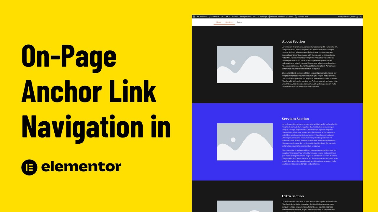 On-Page Anchor Link Navigation in Elementor (Highlight Link On-Scroll of Current Section)