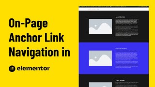 On-Page Anchor Link Navigation in Elementor (Highlight Link On-Scroll of Current Section)