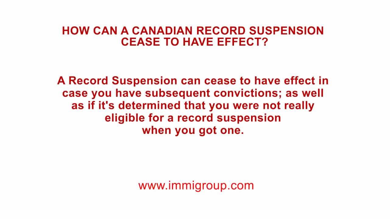 How can a Canadian Record Suspension cease to have effect? YouTube