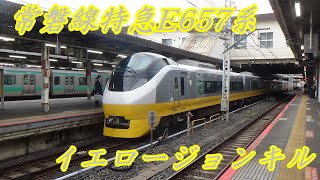 【JR東日本】常磐線特急　E657系フレッシュひたちカラー　イエロージョンキル