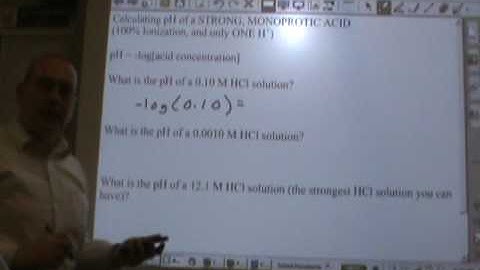 Chemistry Tutorial 11.3c:  Calculating The pH Of A Strong Acid