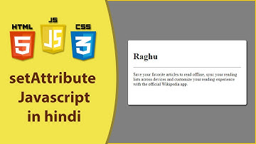 setAttribute JavaScript tutorial on Practical Way | Html CSS JavaScript Tutorial in Hindi