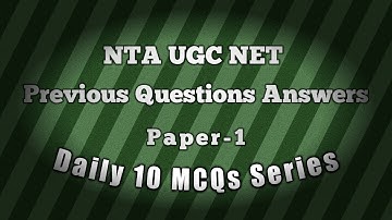 Mock Test NTA UGC NET Paper 1 June 2019 | Most Expected MCQs | Net