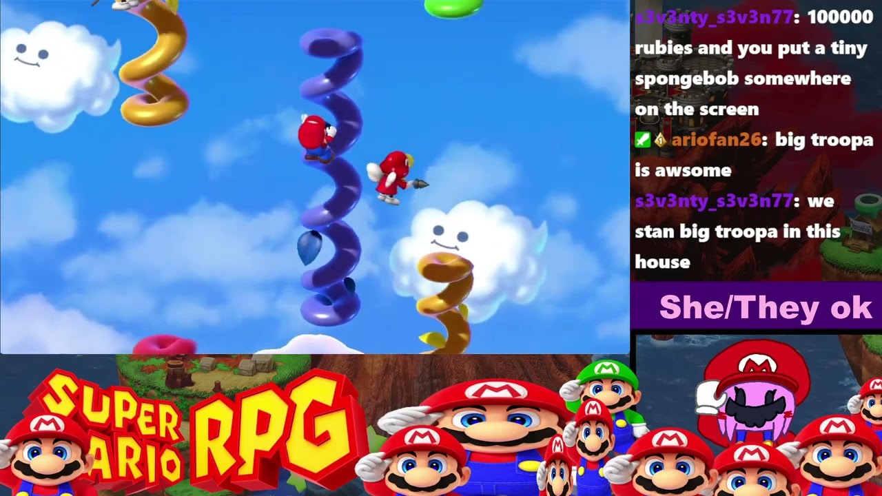 Super Mario RPG stream where i drew spongebob lol