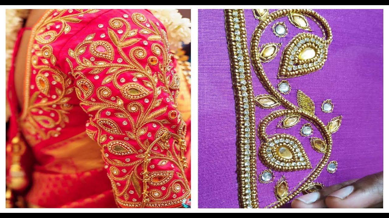 #Bridal Aari work blouse making video/# Aariwork tutorial/#Aari work ...