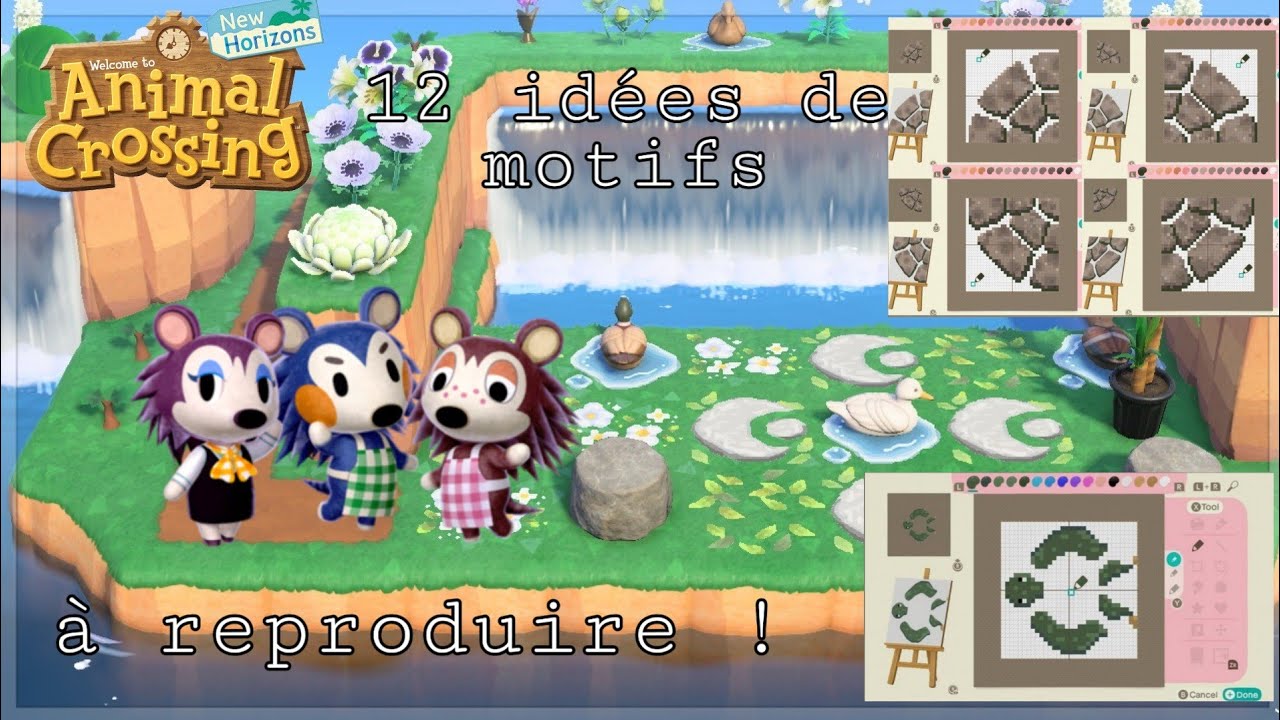 12 IDÉES DE MOTIFS À REPRODUIRE |ANIMAL CROSSING NEW HORIZONS - YouTube