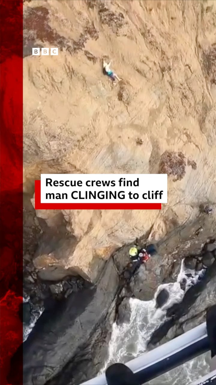 Man clinging to cliff in US is rescued. #Rescue #SanFrancisco #BBCNews
