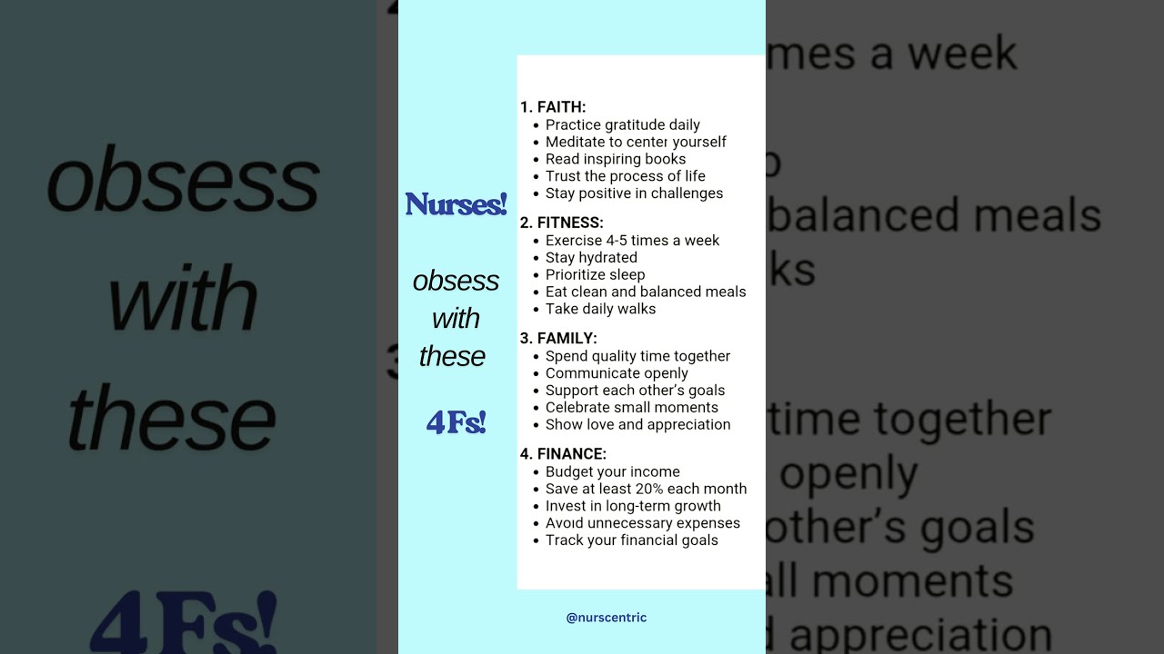 Nurses Want To Feel More Grounded Healthy Whole Start With The 4Fs Shorts