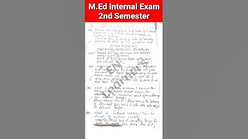 M.Ed 2nd Semester"Internal Exam" Most Important Question For M.Ed 2nd #ccsu#m.ed#exam#previous#viral