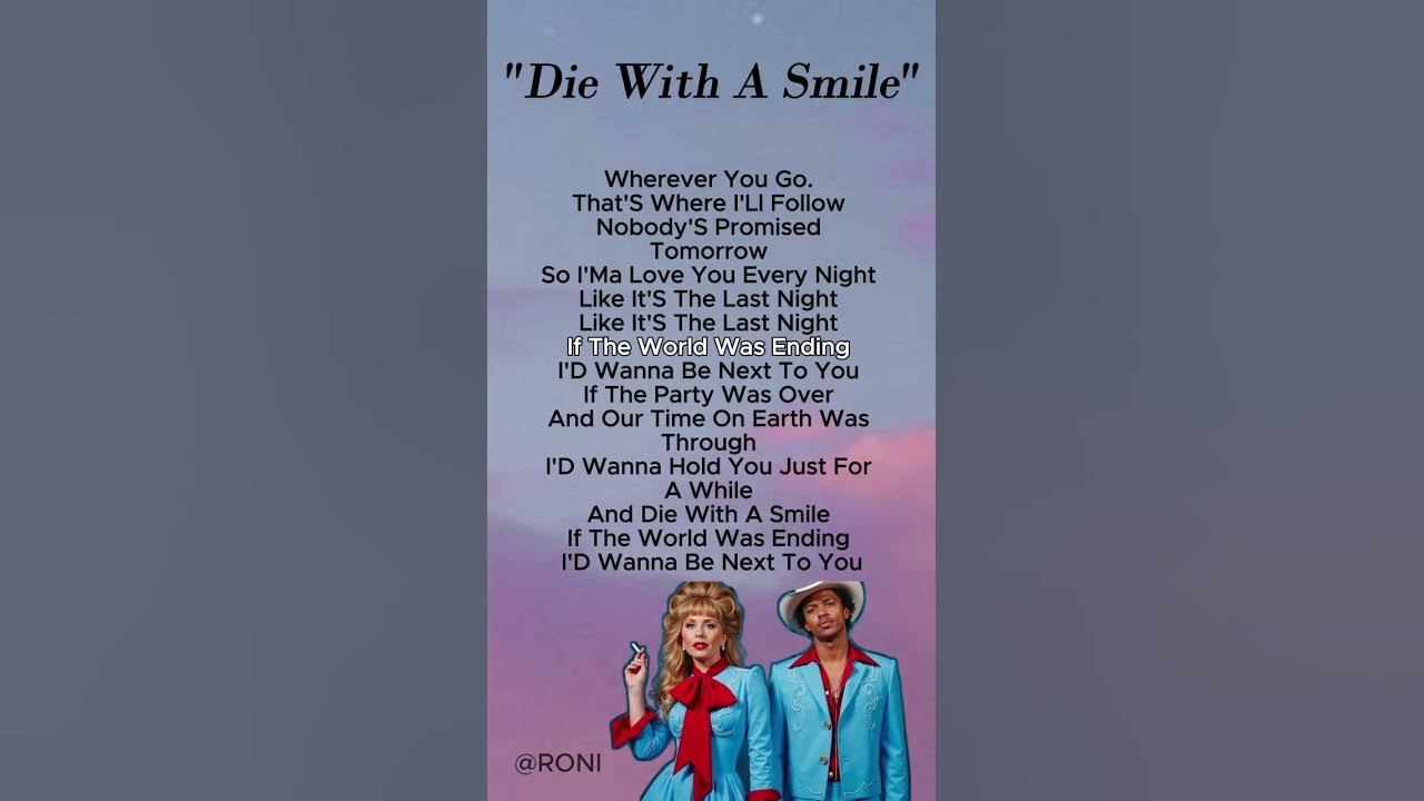 Die with a smile song lyrics ~ Lady Gaga & Bruno mars #lyrics #ladygaga #brunomars #shorts