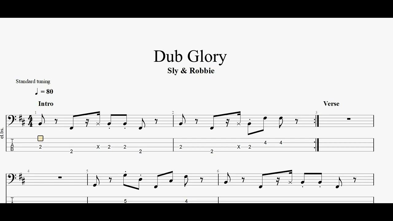 Sly & Robbie - Dub Glory (bass tab) - YouTube