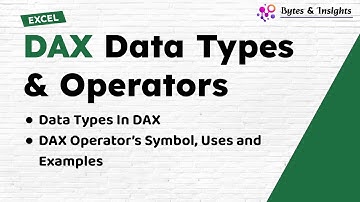 Data Types & Operators In Dax - Excel Or Power BI