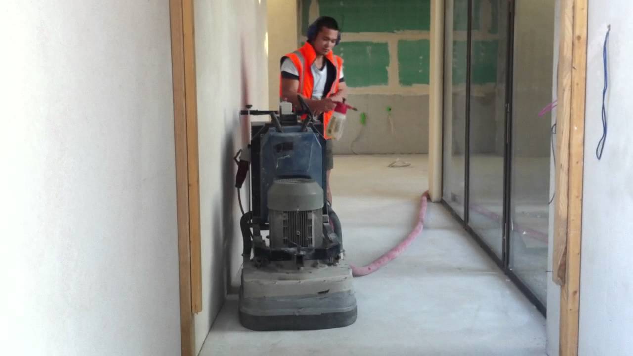 Concrete Grinding Machine at work YouTube